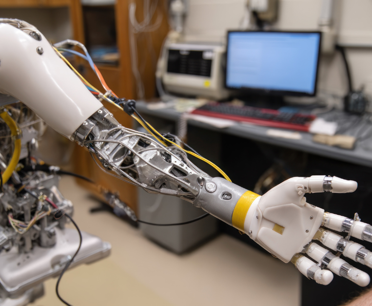 Extendable robotic arms in labs