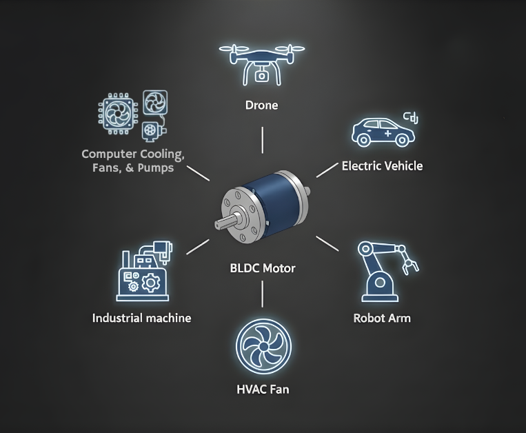 Brushless motor BLDC applications in drones and robotics